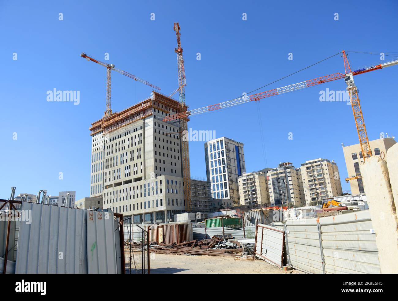 Israel Building Projects Jerusalem Gateway project under construction in August 2022. Jerusalem ...