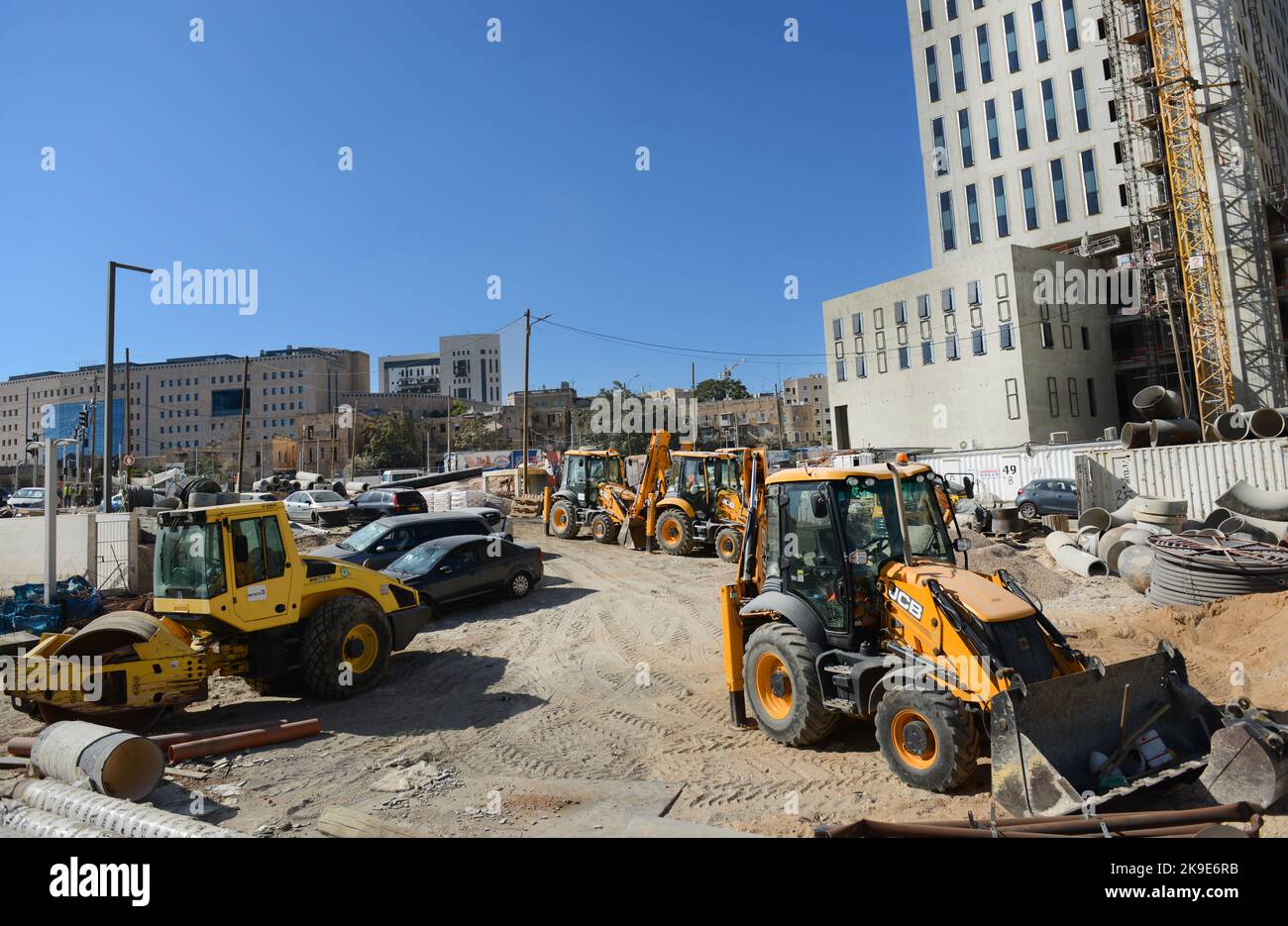Israel Building Projects Jerusalem Gateway project under construction in August 2022. Jerusalem ...