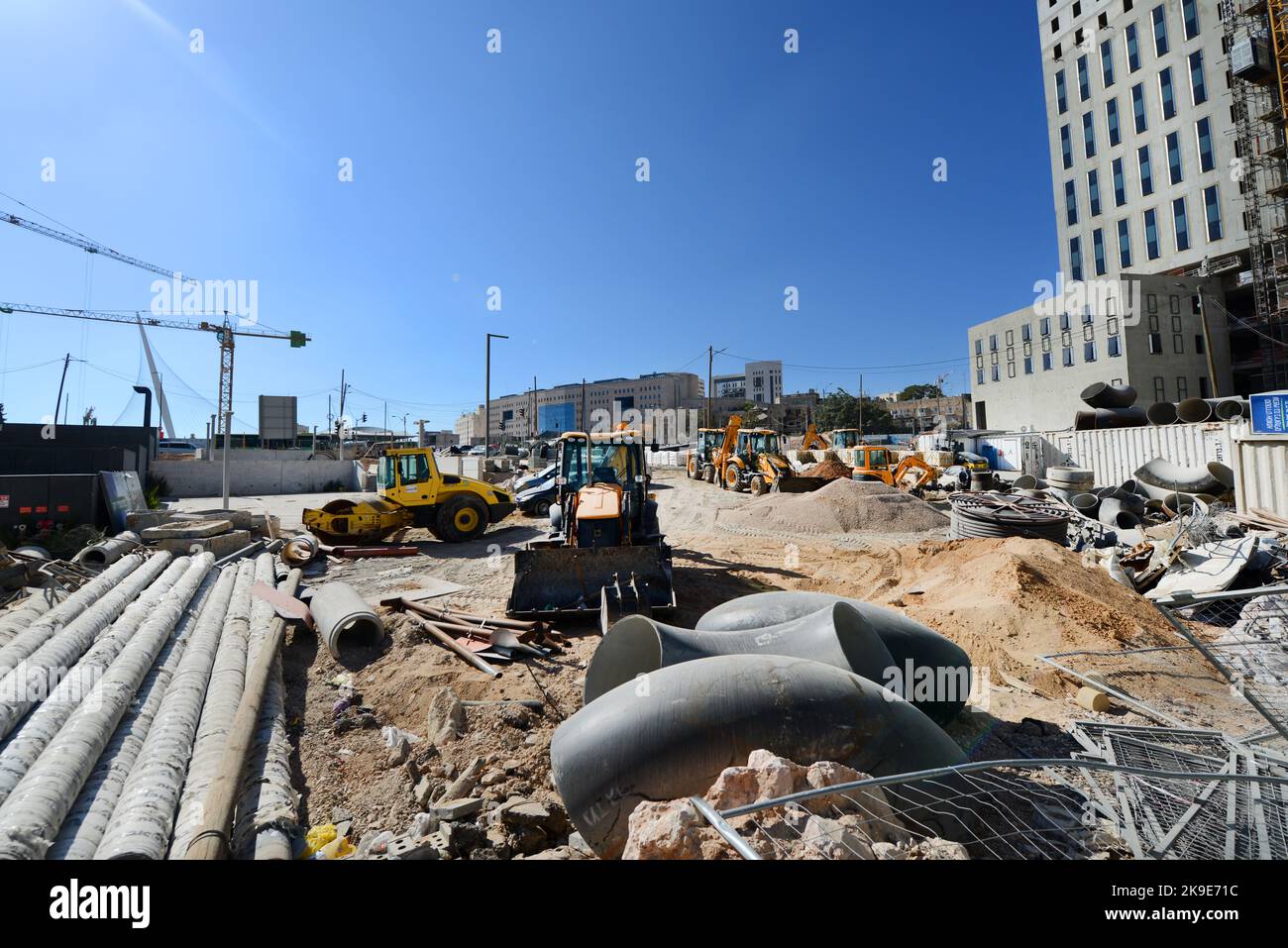 Israel Building Projects Jerusalem Gateway project under construction in August 2022. Jerusalem ...