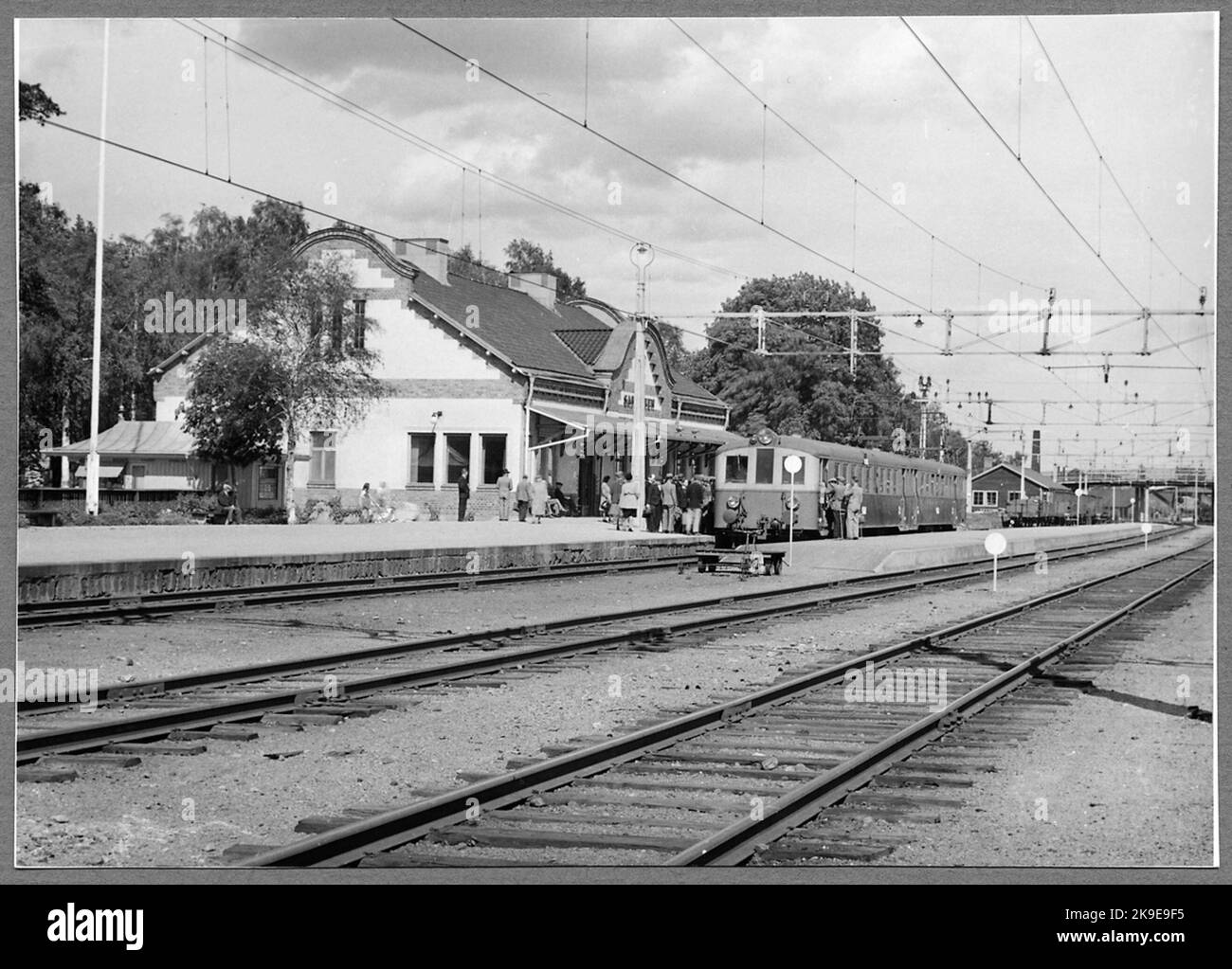 Sandviken Railway Station.Gävle - Dala Railway, GDJ XM 423 and GDJ XM 424. Stock Photo