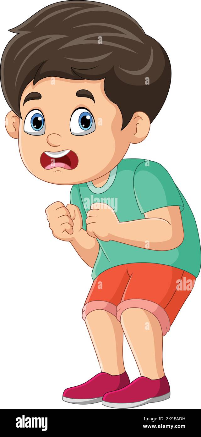 Little Boy Scared Face Cartoon Vector Clipart - FriendlyStock