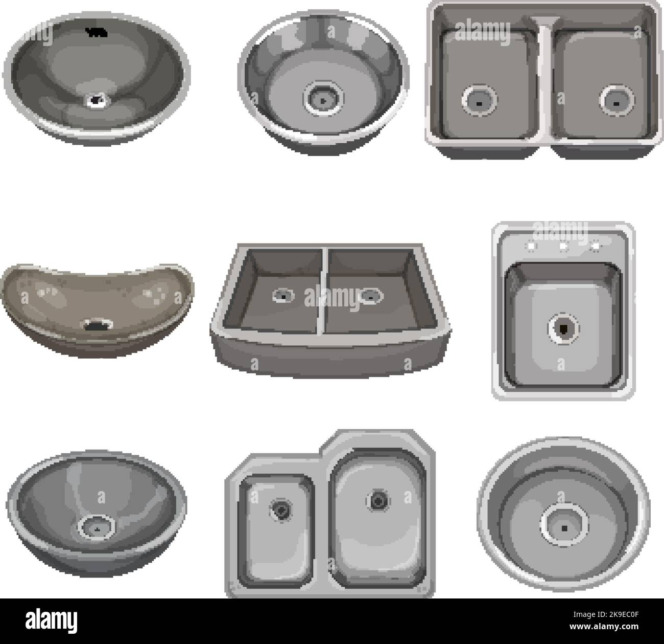 metal sink set cartoon vector illustration Stock Vector Image & Art - Alamy