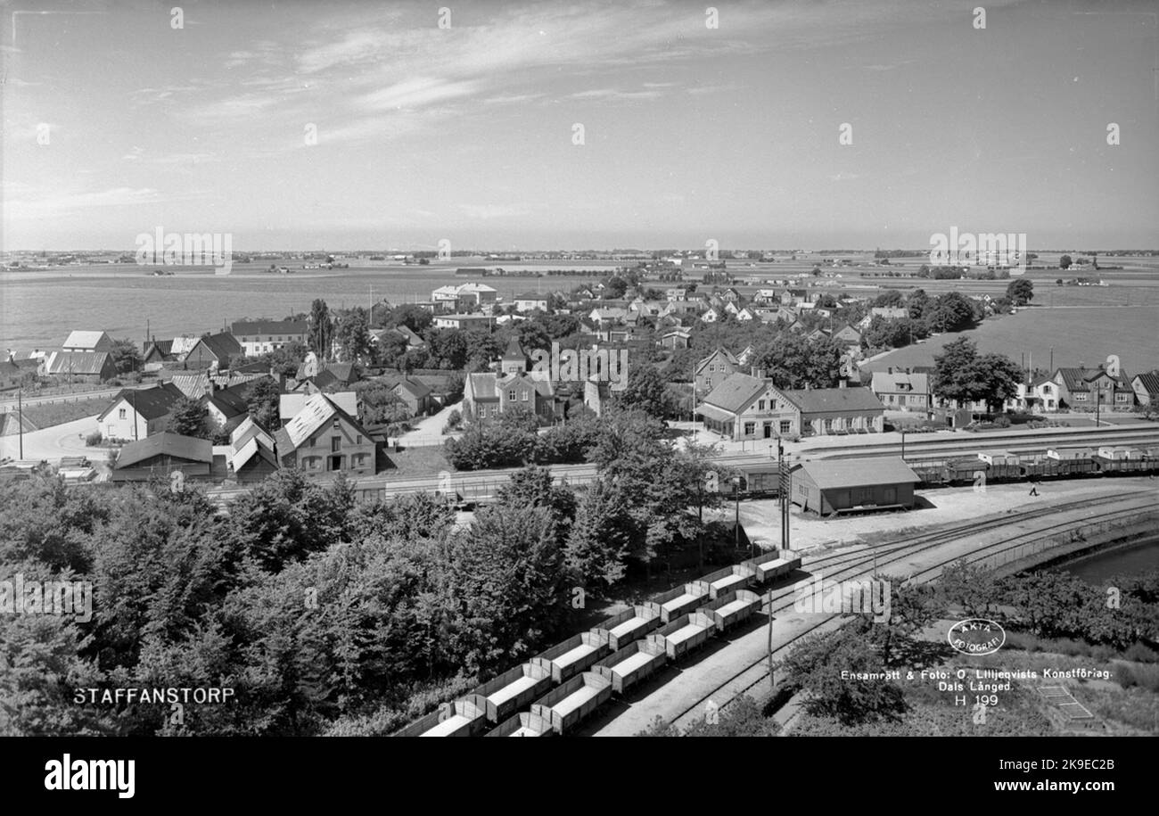 Aerial photo over Staffanstorp station and its surroundings Stock Photo