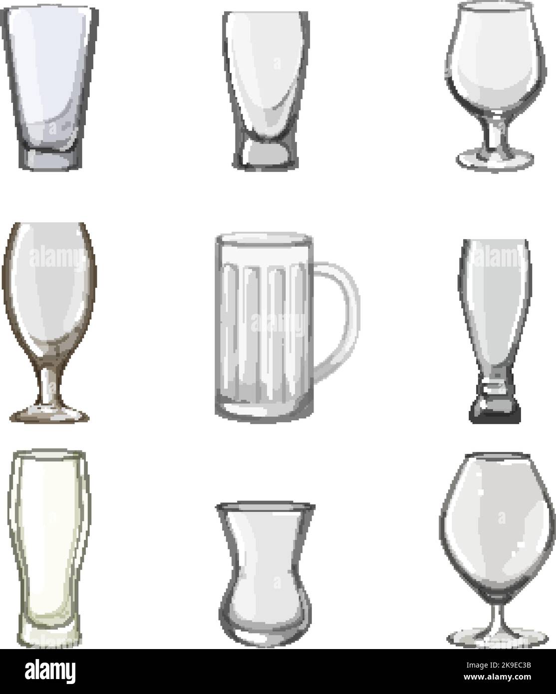 beer glass set cartoon vector illustration Stock Vector Image & Art Alamy