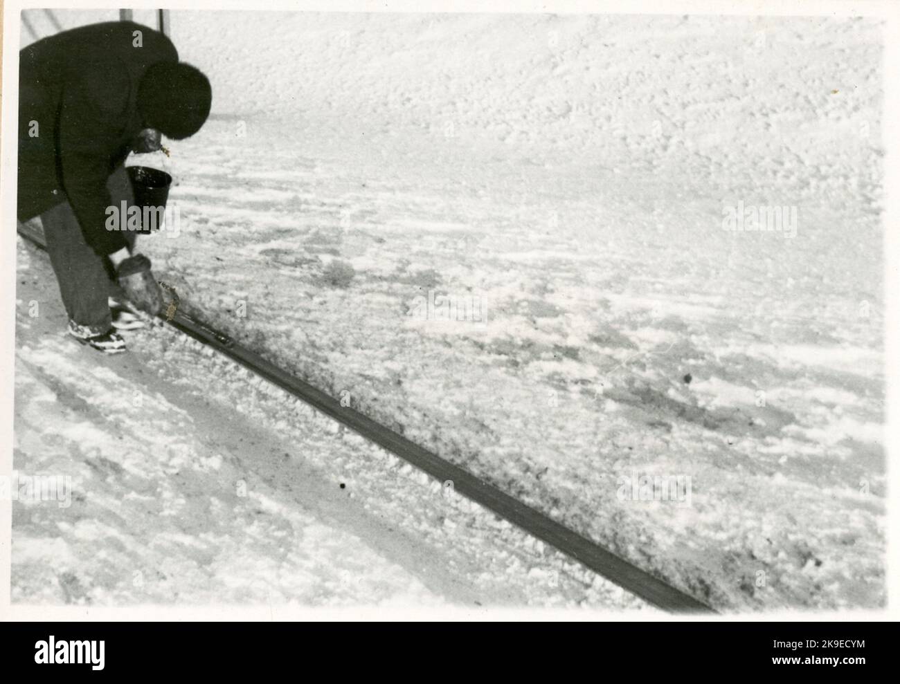 Rail lubrication by hand Stock Photo Alamy