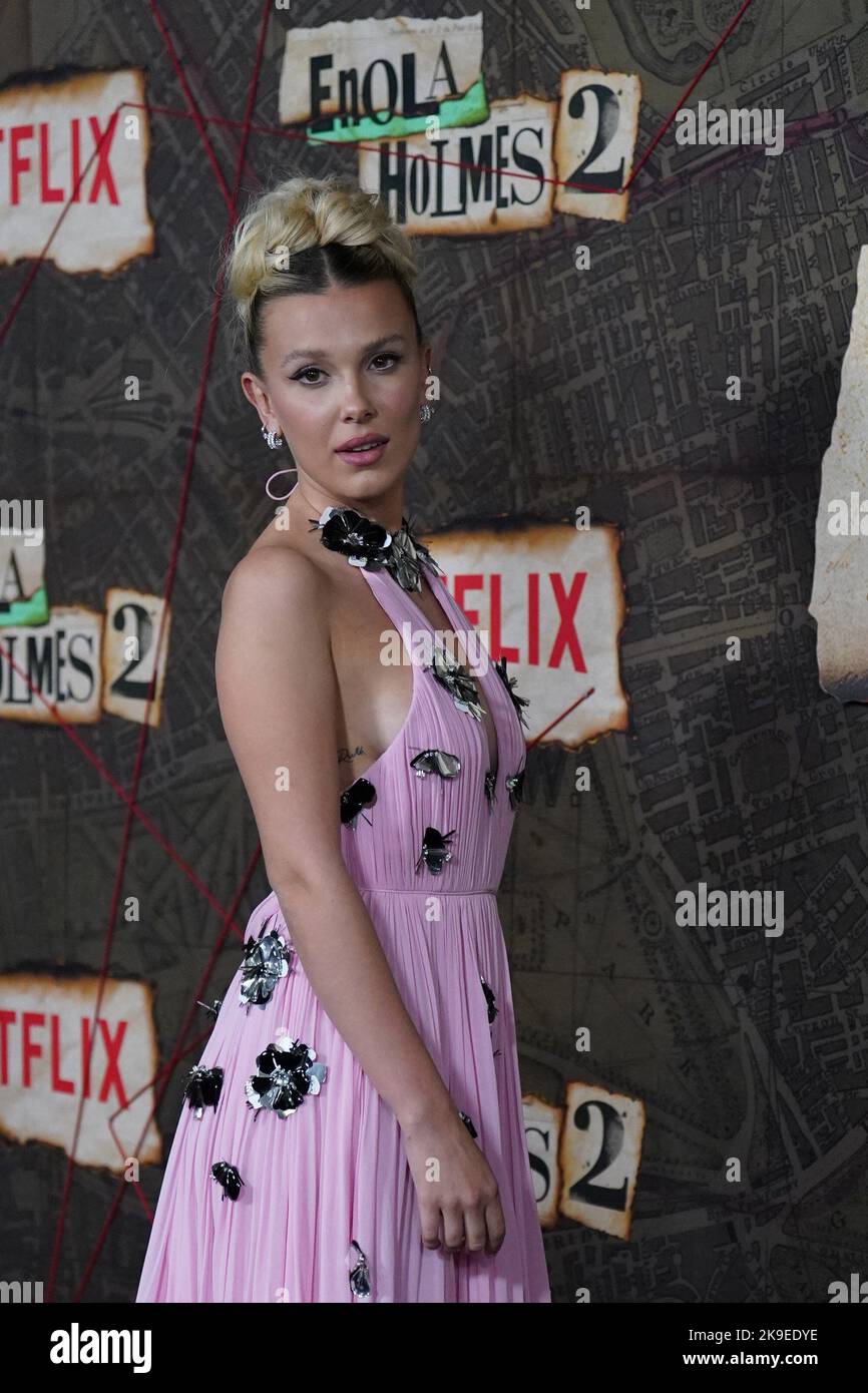 Milly Bobby Brown in Louis Vuitton at the ''Enola Holmes 2'' NY