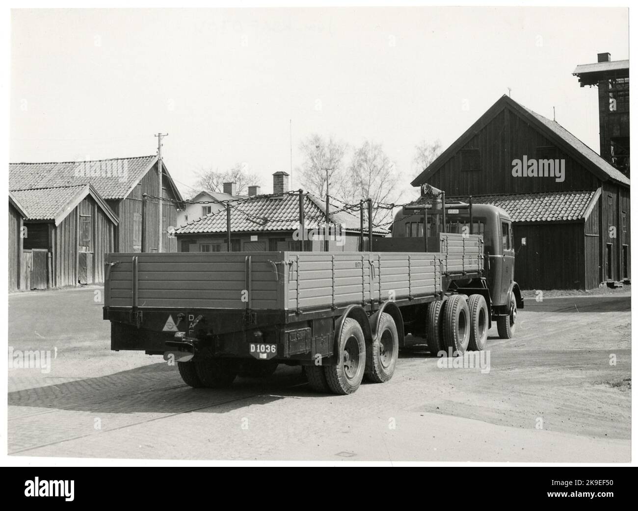 State Railways, SJ Truck 3372 with Trailer 8171. AEC Mammoth Major 6 Mk III with trailer. Stock Photo