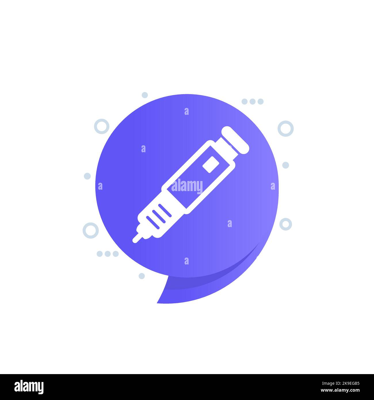 insulin pen or injector icon, vector Stock Vector