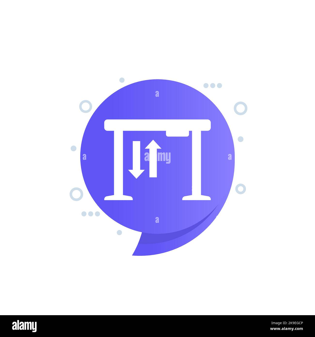 Stand up desk icon adjustable workstation vector stock vector image
