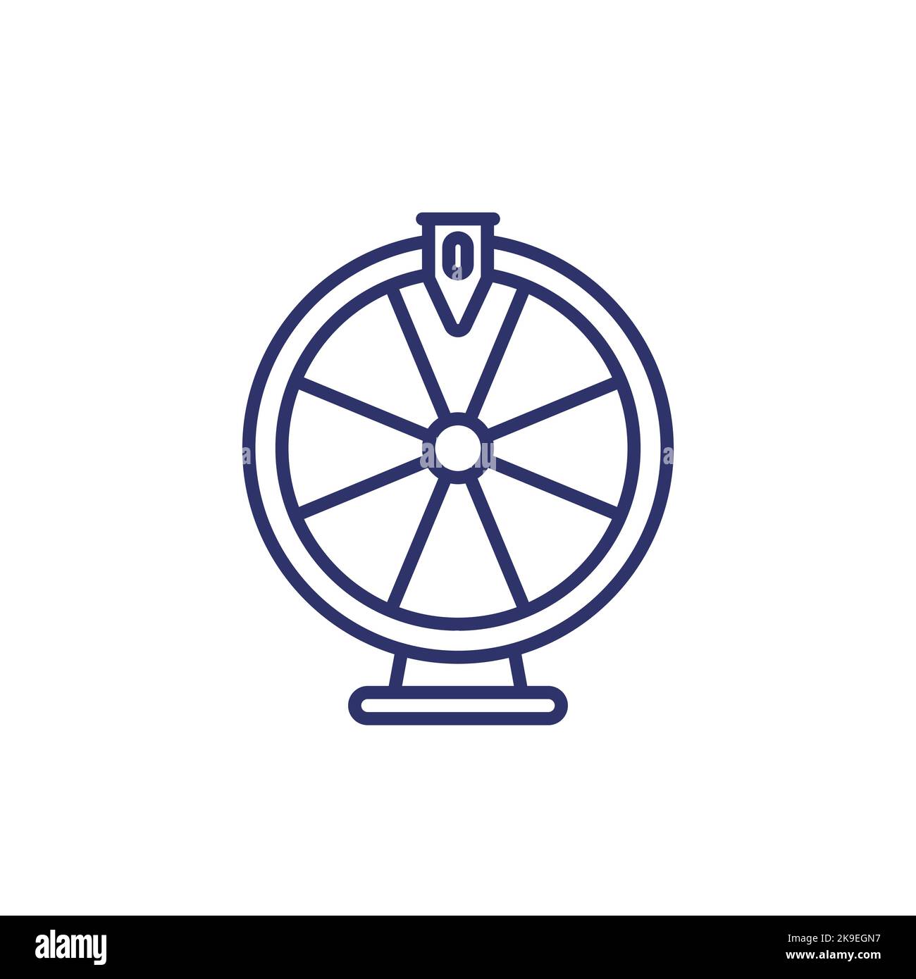 roulette, fortune wheel line icon Stock Vector