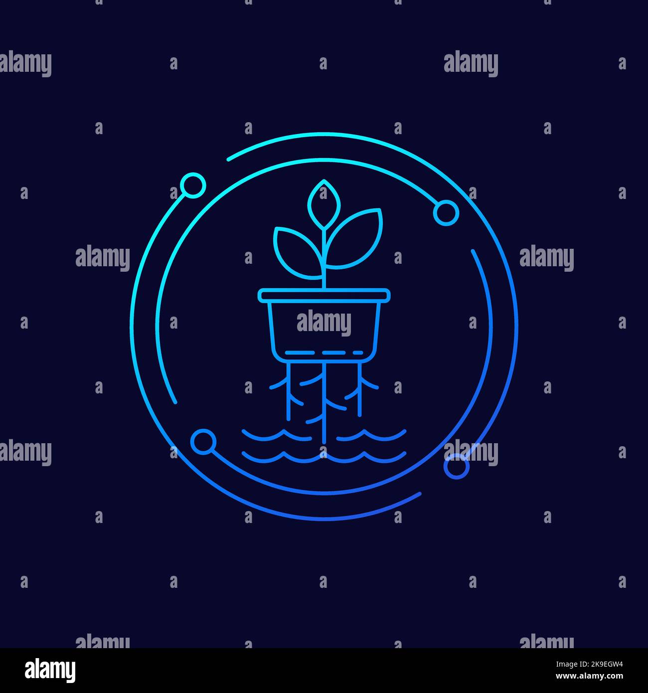 hydroponic farming line icon for web Stock Vector