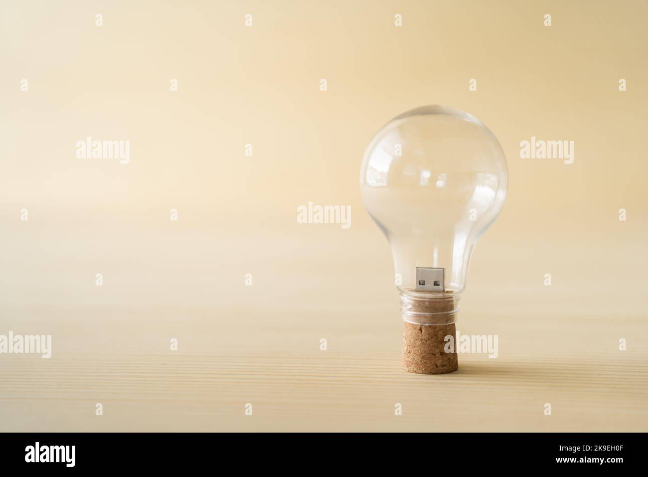 Usb stick in wine cork Stock Photo