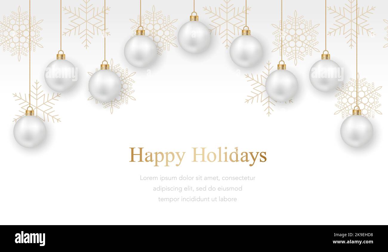 Vector Flat Background Illustration With Christmas Balls And Text Space ...