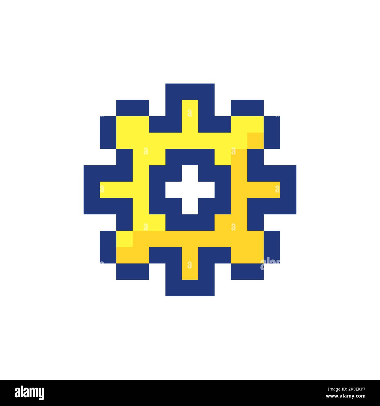 Settings gear pixelated RGB color ui icon Stock Vector Image & Art - Alamy