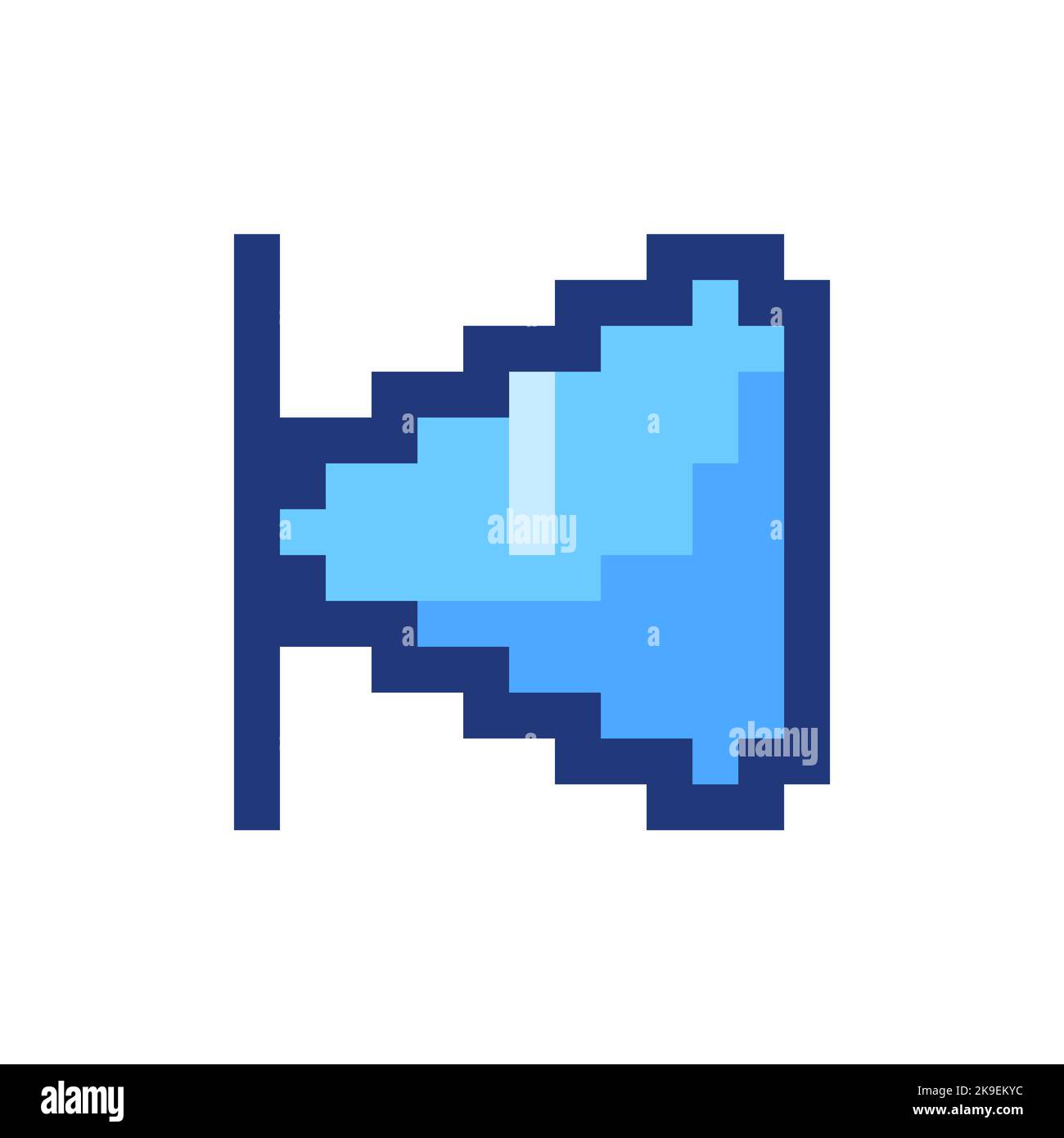 Skip previous button pixelated RGB color ui icon Stock Vector
