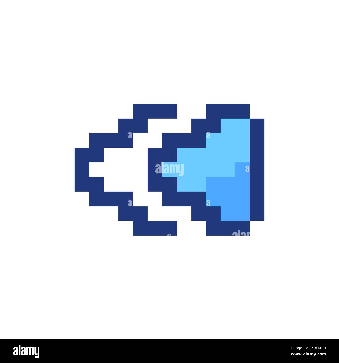 Fast reverse button pixelated RGB color ui icon Stock Vector