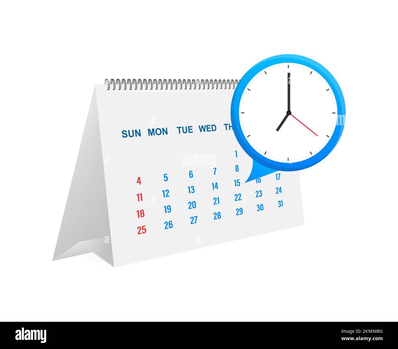 Calendar and clock icon wall calendar important schedule