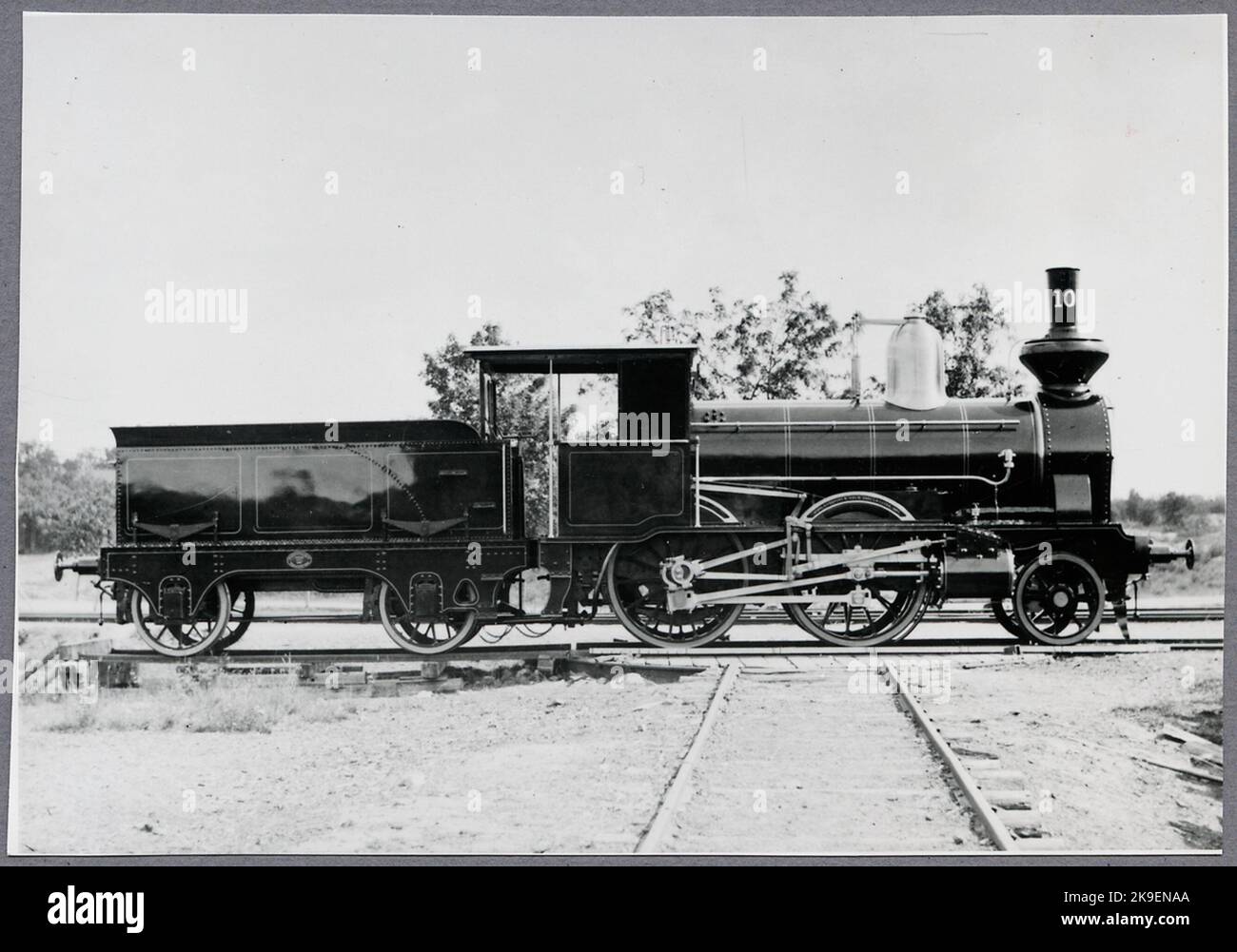 Delivery photo, Skåne Halaland Railway, Shj Lok 10 'Lagan', made in 1887 by Nohab. In 1896, the locomotive was sold to the State Railways and got Littera SJ VKBE 492. It was scrapped in 1928. Stock Photo