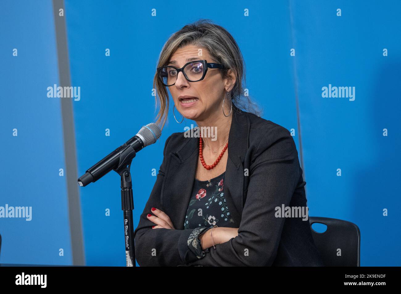 Press briefing by Francesca Albanese, Special rapporteur on the situation of human rights in the occupied Palestinian Territories at UN Headquarters on October 27, 2022 Stock Photo