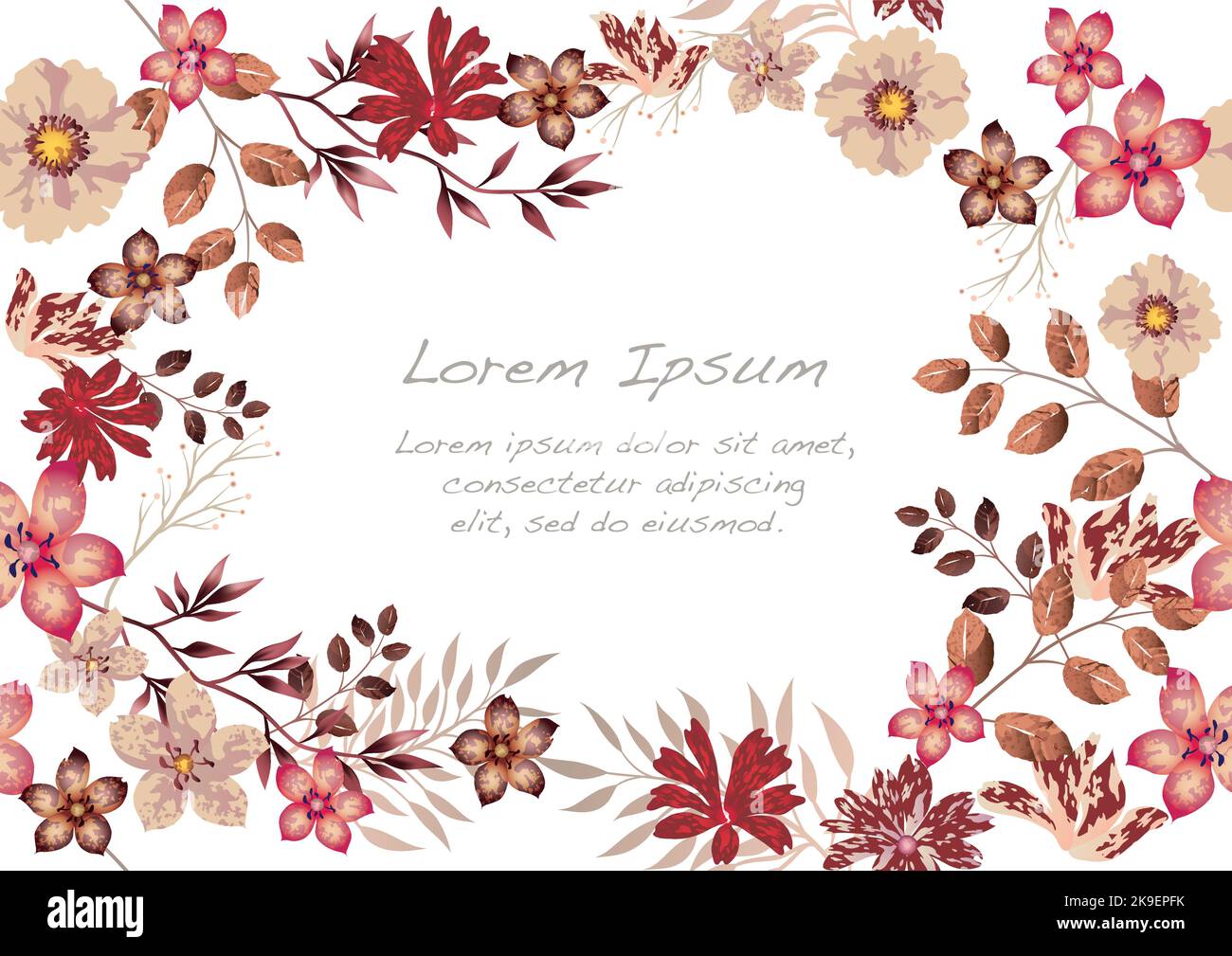 Watercolor seamless floral background isolated on a white background, vector illustration. Horizontally and vertically repeatable. Stock Vector