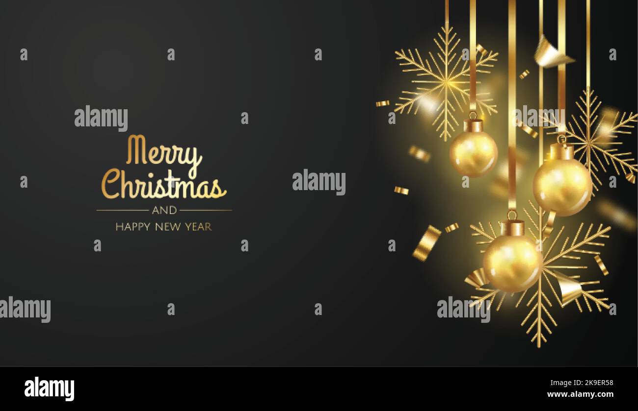 Merry Christmas and Happy New Year. Xmas Festive background with ...