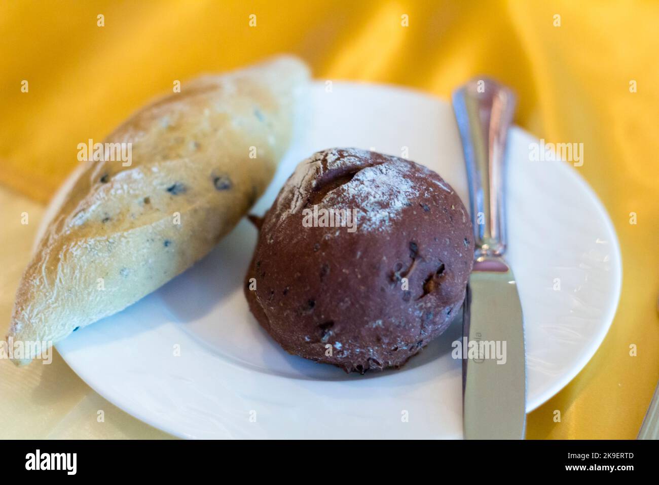 A serving of bread at Mozaic, a high end restaurant in Bali, Indonesia Stock Photo