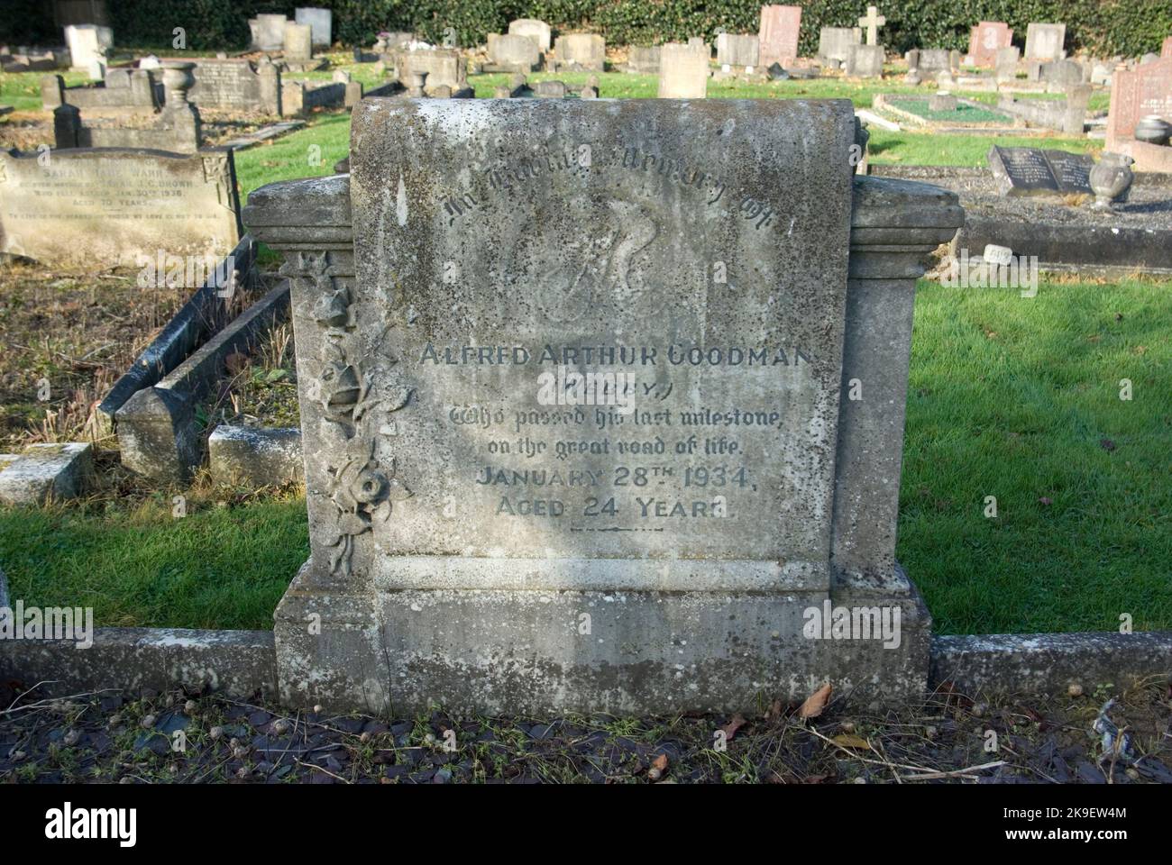 Grave of Alfred Arthur Goodman Stock Photo