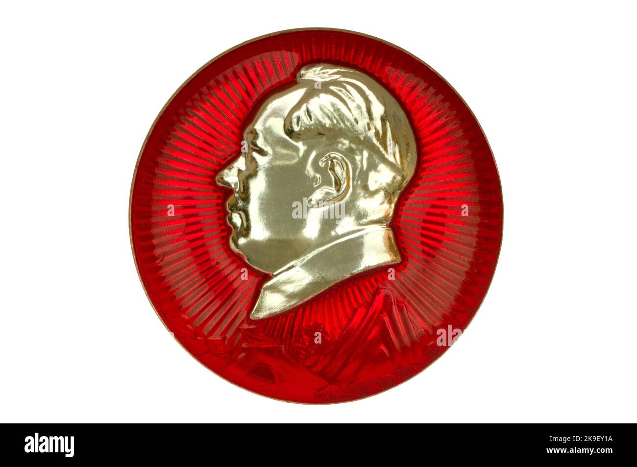 Communist party badge of Chairman Mao Stock Photo