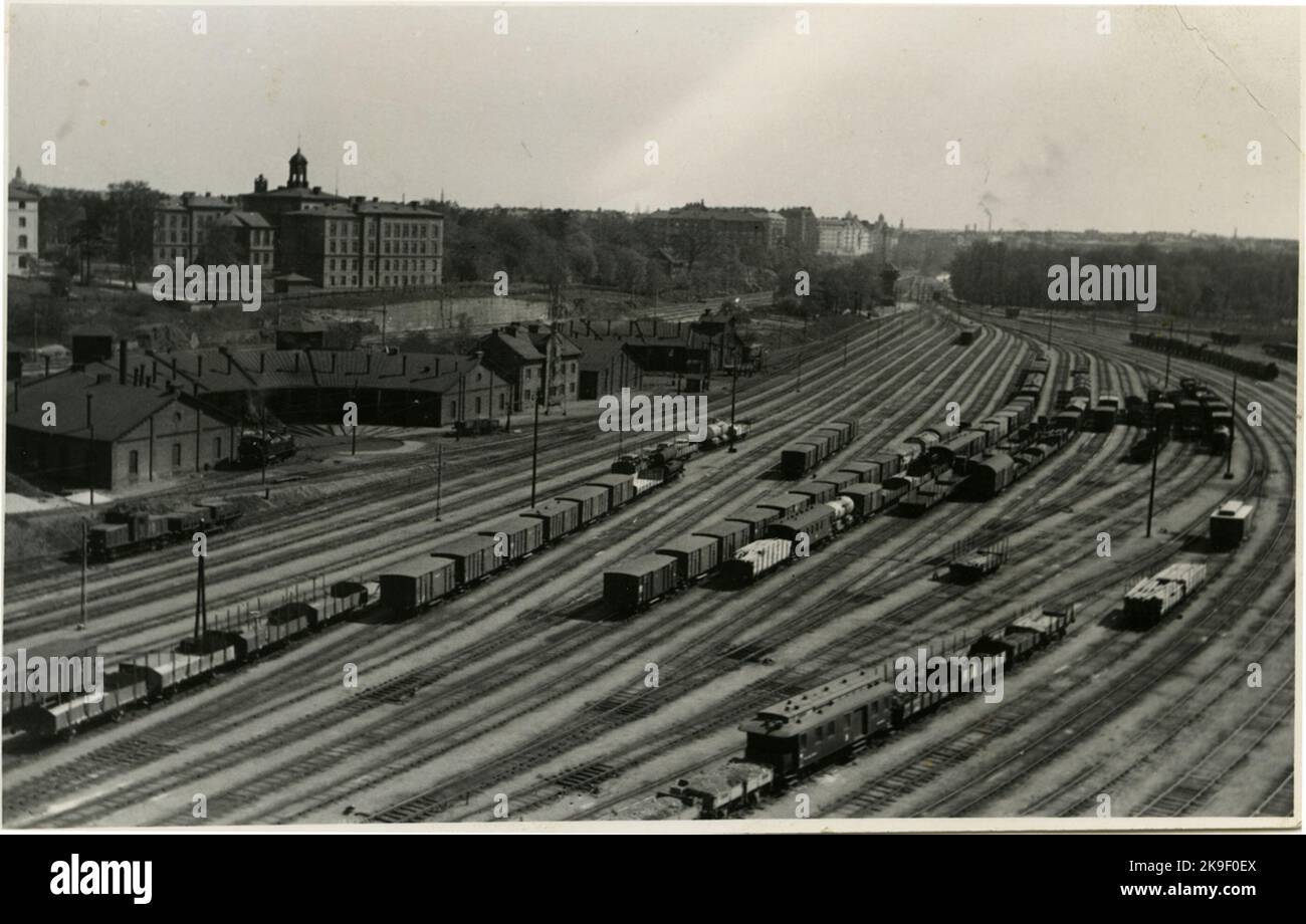 Tomteboda. State Railways, SJ. The locomotives and the blind institute ...