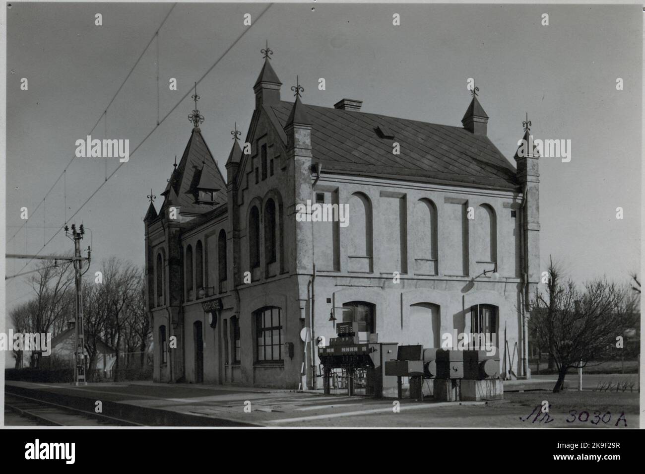 The station house in Harplinge March 1939. Stock Photo