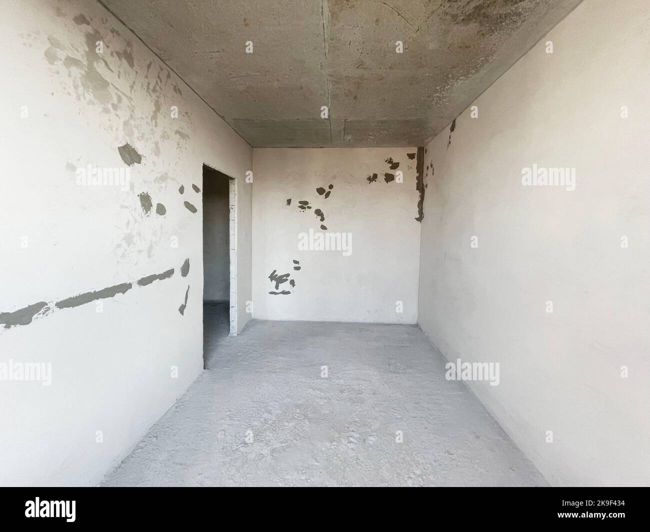 Interior of the apartment without decoration in gray colors Stock Photo ...