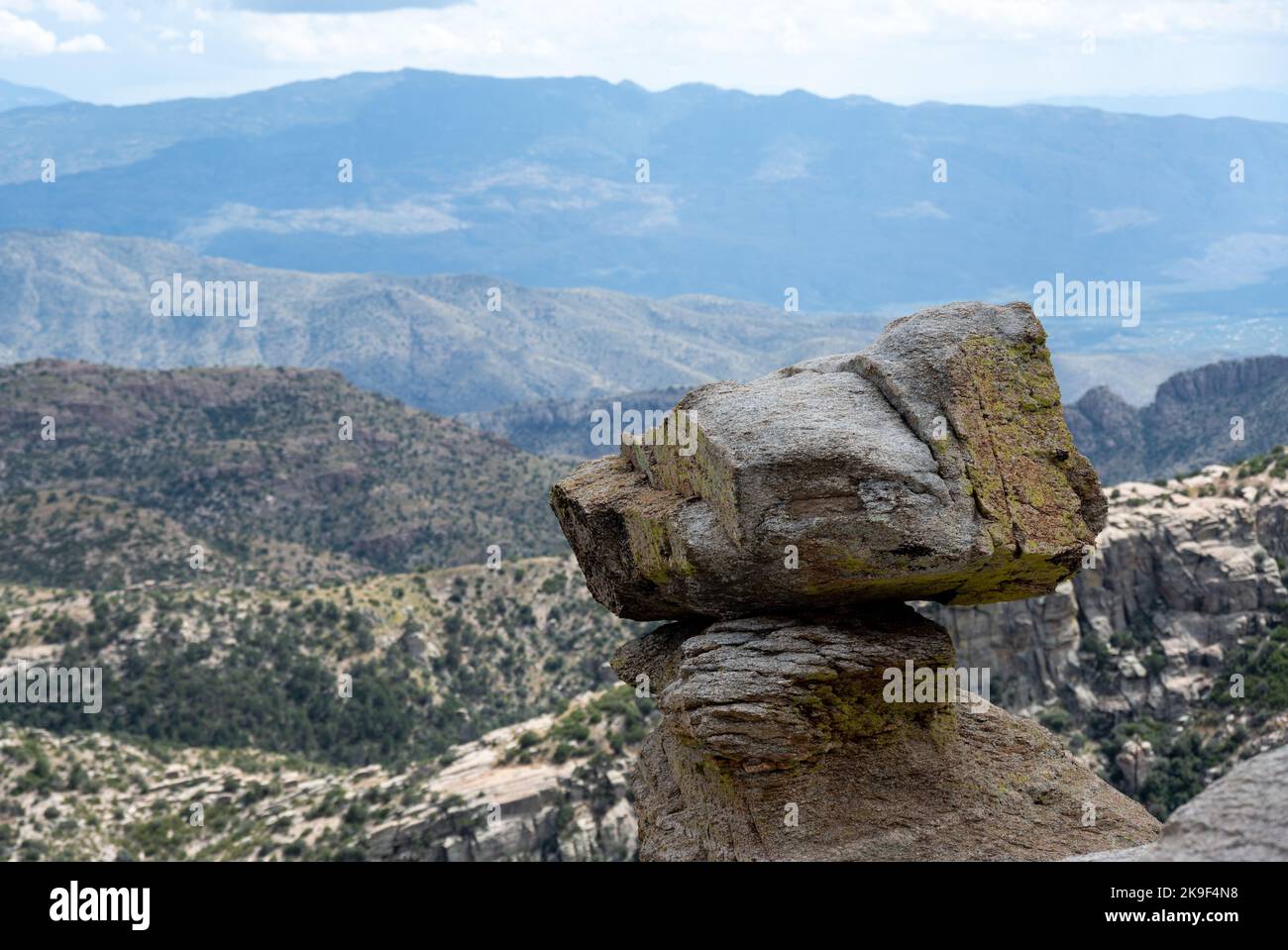 A panoramic view from the drive up to the top of Mount Lemmon Stock