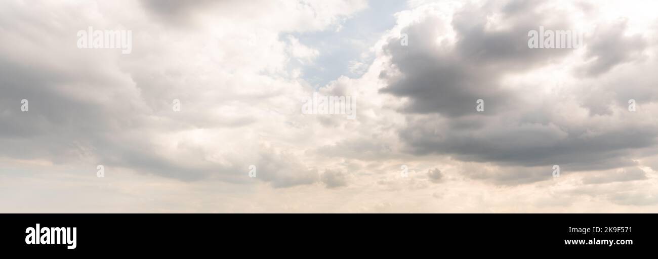 Dramatic sky background. Stormy clouds in dark sky. Moody cloudscape Stock Photo