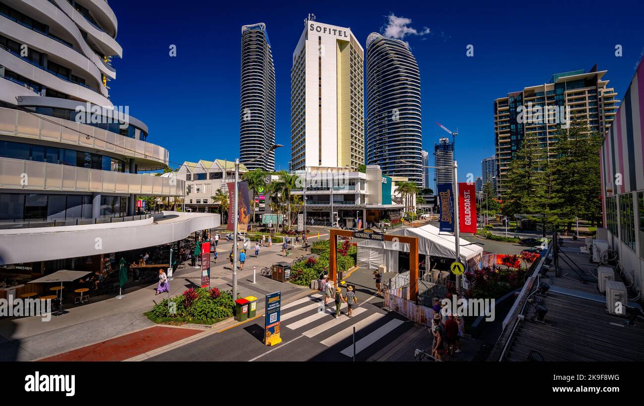 Gold Coast, Queensland, Australia Broadbeach main street closed off