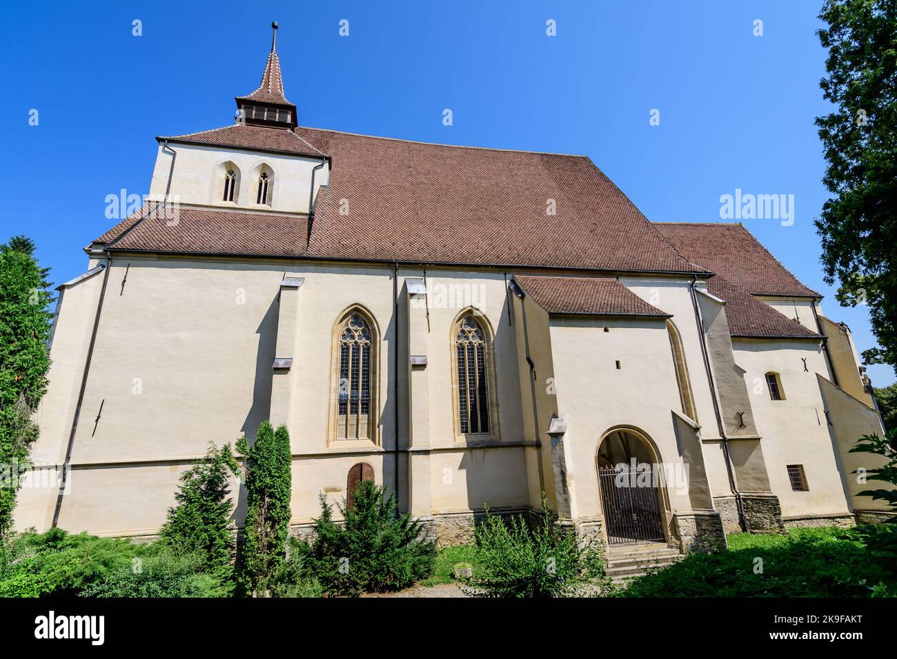 St. Nicholas Hill Lutheran Church (Biserica din Deal Sf. Nicolae) in the old city of Sighisoara, in Transylvania (Transilvania) region, Romania, in a Stock Photo