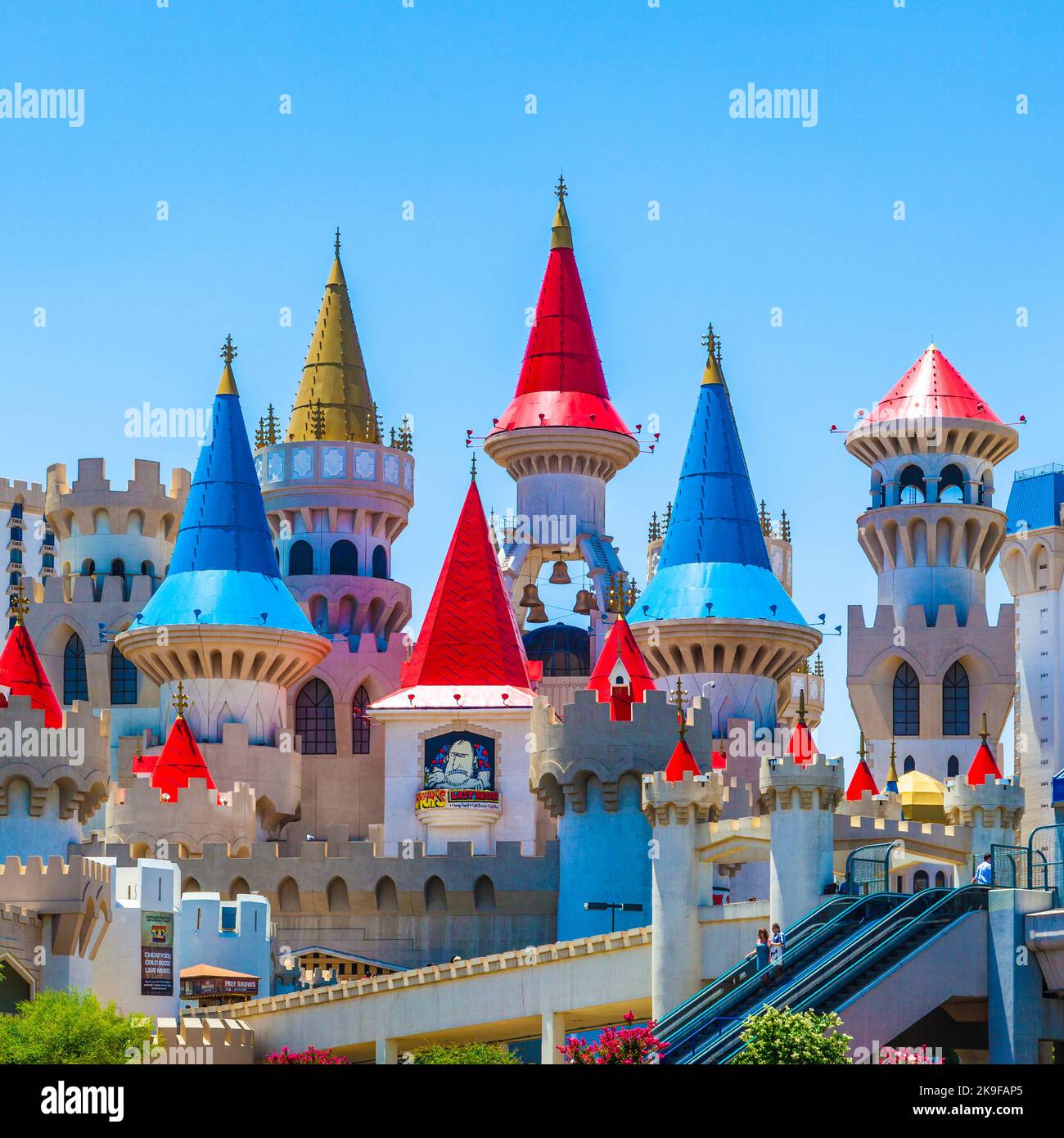 LAS VEGAS, NV - JUNE 15, 2012: Excalibur Hotel and Casino in Las Vegas, Nevada. Its owner - MGM Resorts reported strong net revenue gain of 43 percent Stock Photo