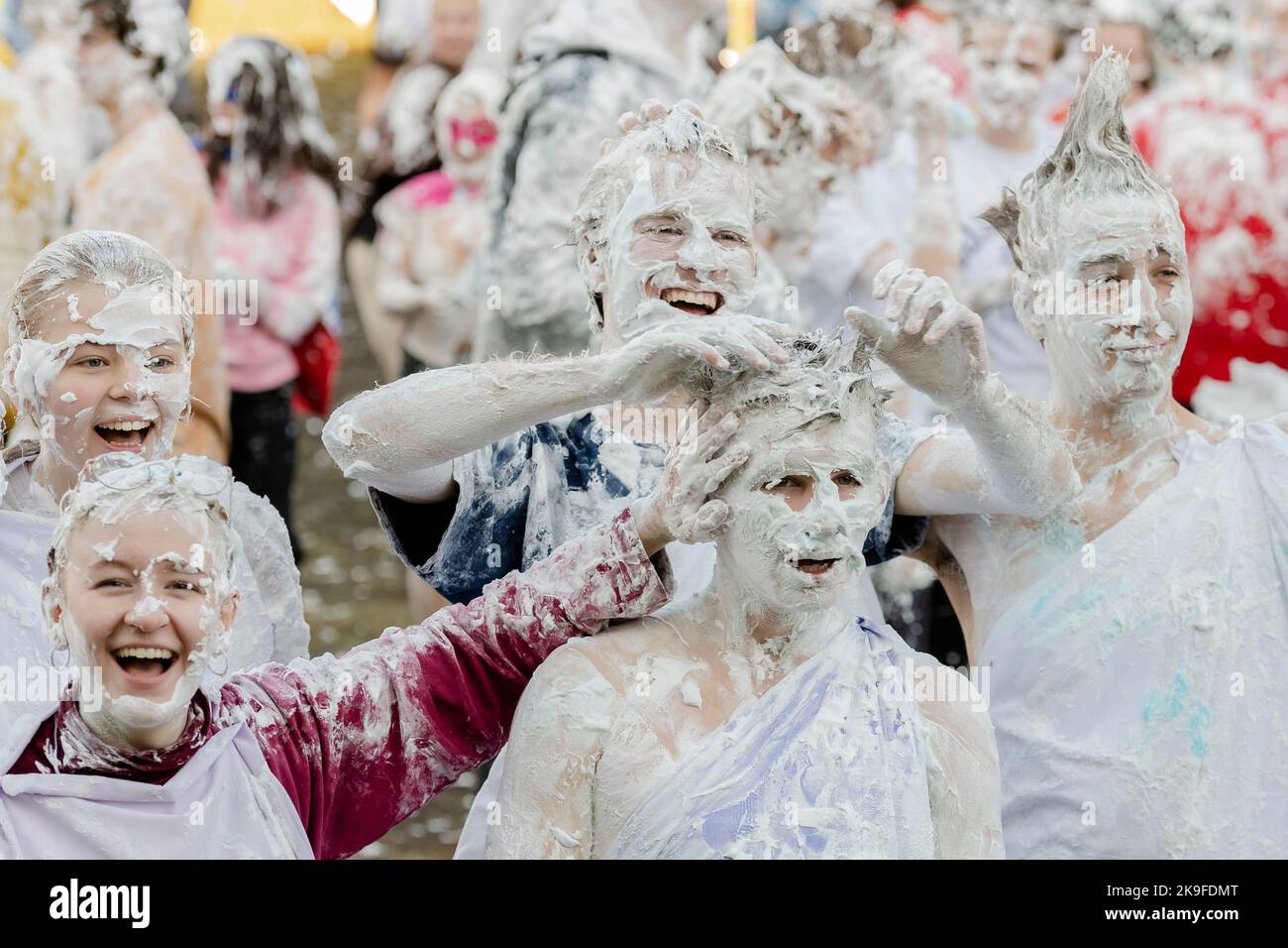 St Andrews university students take part in the traditional 