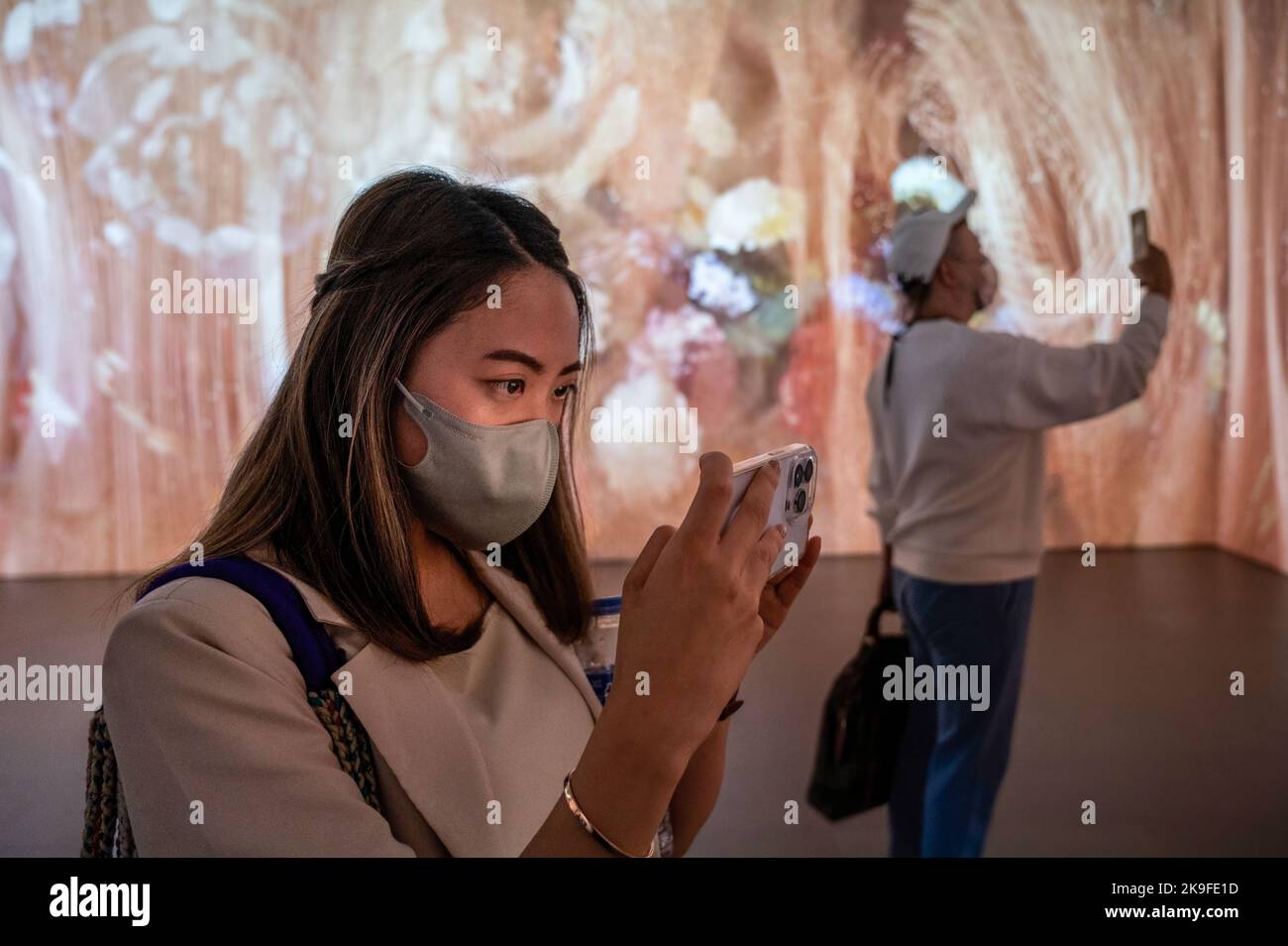 Hong Kong, China. 26th Oct, 2022. Visitors take photographs of