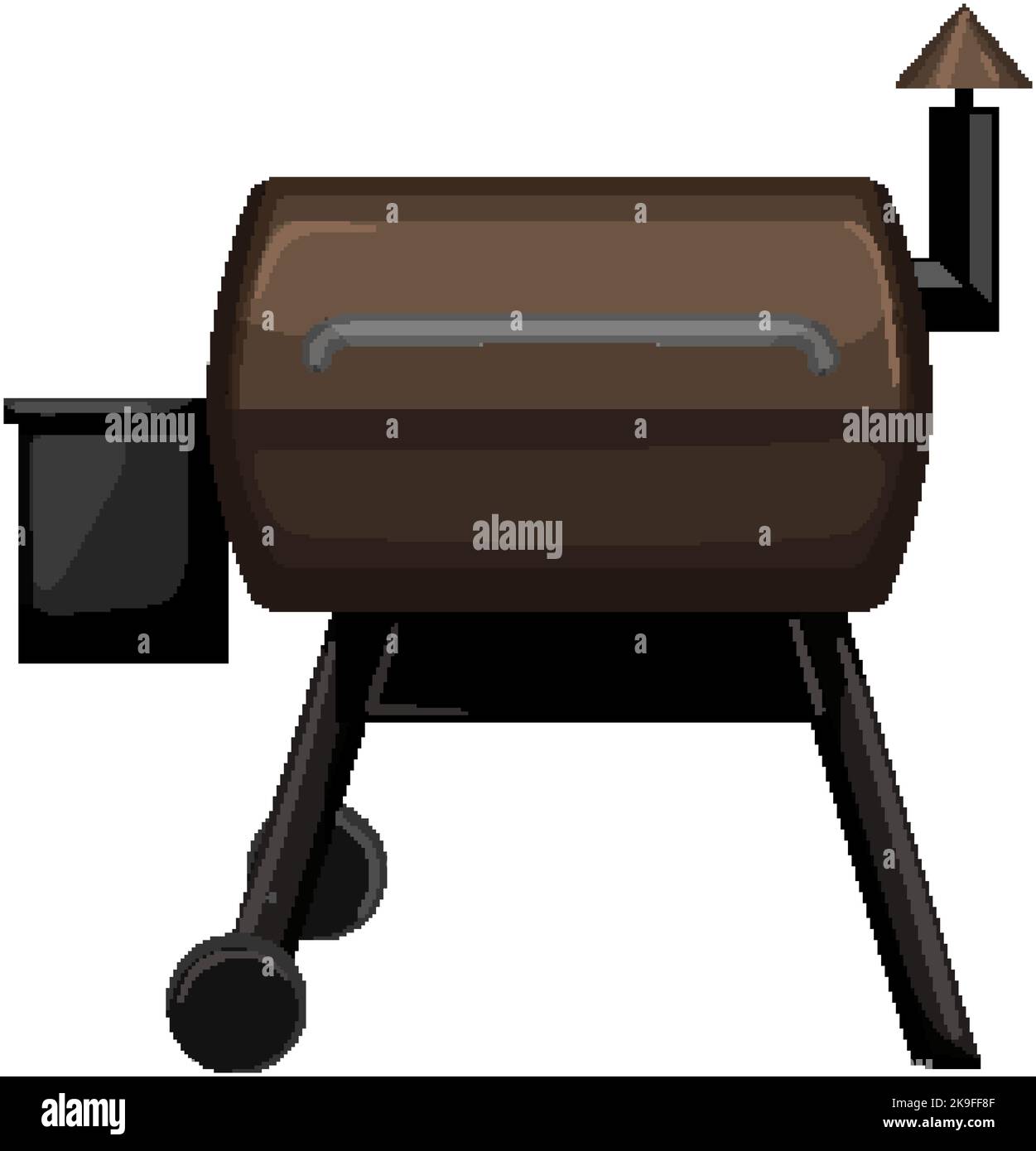 grilling smoker bbq cartoon vector illustration Stock Vector Image