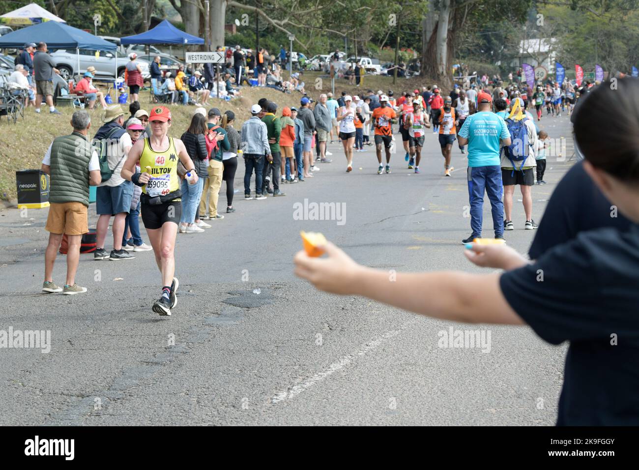 Fit adult woman athlete running, 95th Comrades Marathon 2022, iconic