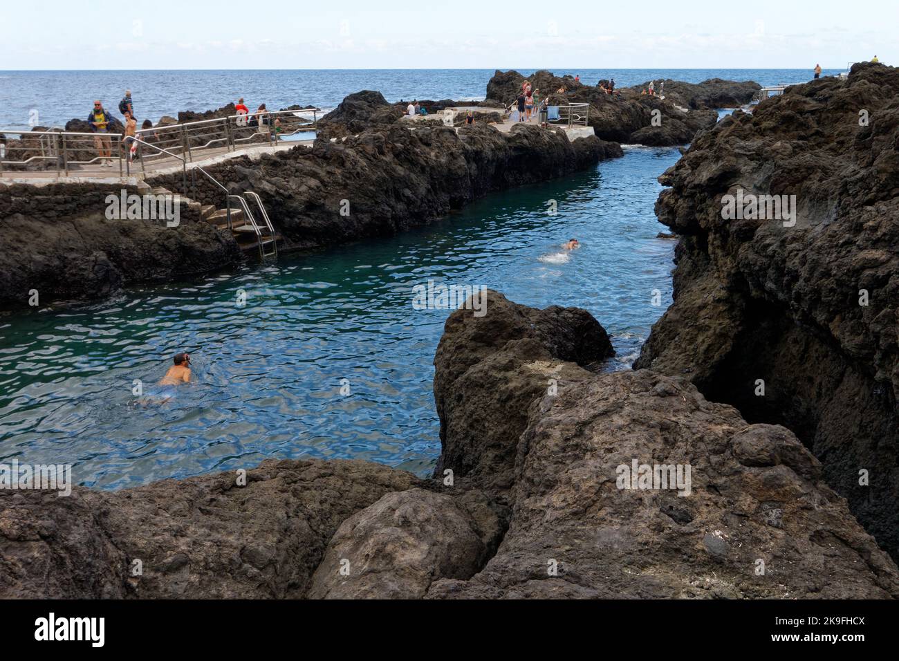 Natural lava pools in Garachico, Tenerife Stock Photo