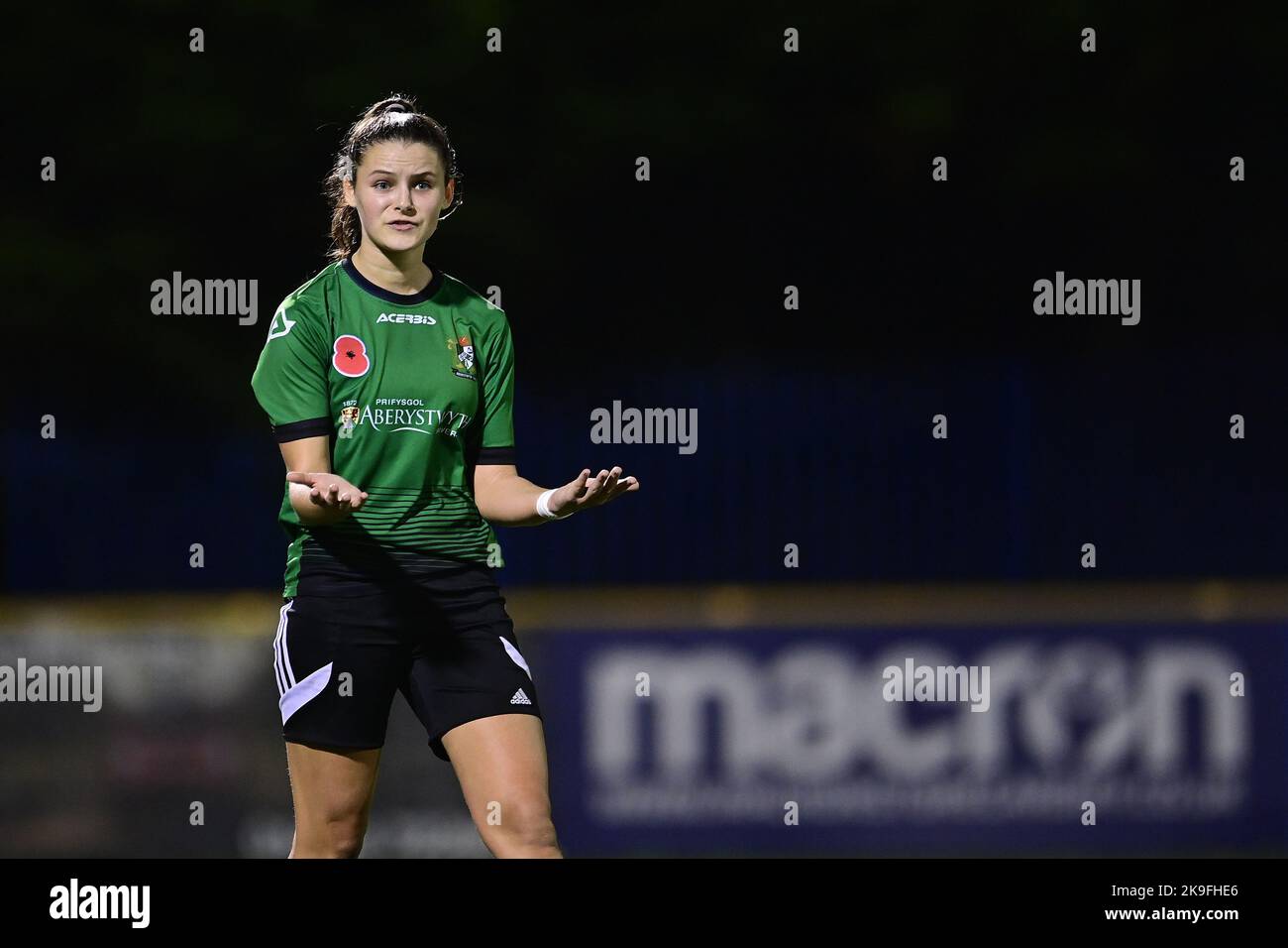 Barry, Wales. 27th Oct, 2022. Libby Isaac of Aberystwyth Town FC  - Mandatory by-line: Ashley Crowden  - 27/10/2022 - FOOTBALL - Jenner Park Stadium - Barry, Wales - Barry Town United Women vs Aberystwyth Town Women’s FC - Genero Adran Premier Phase 1 22/23 Credit: Ashley Crowden/Alamy Live News Stock Photo