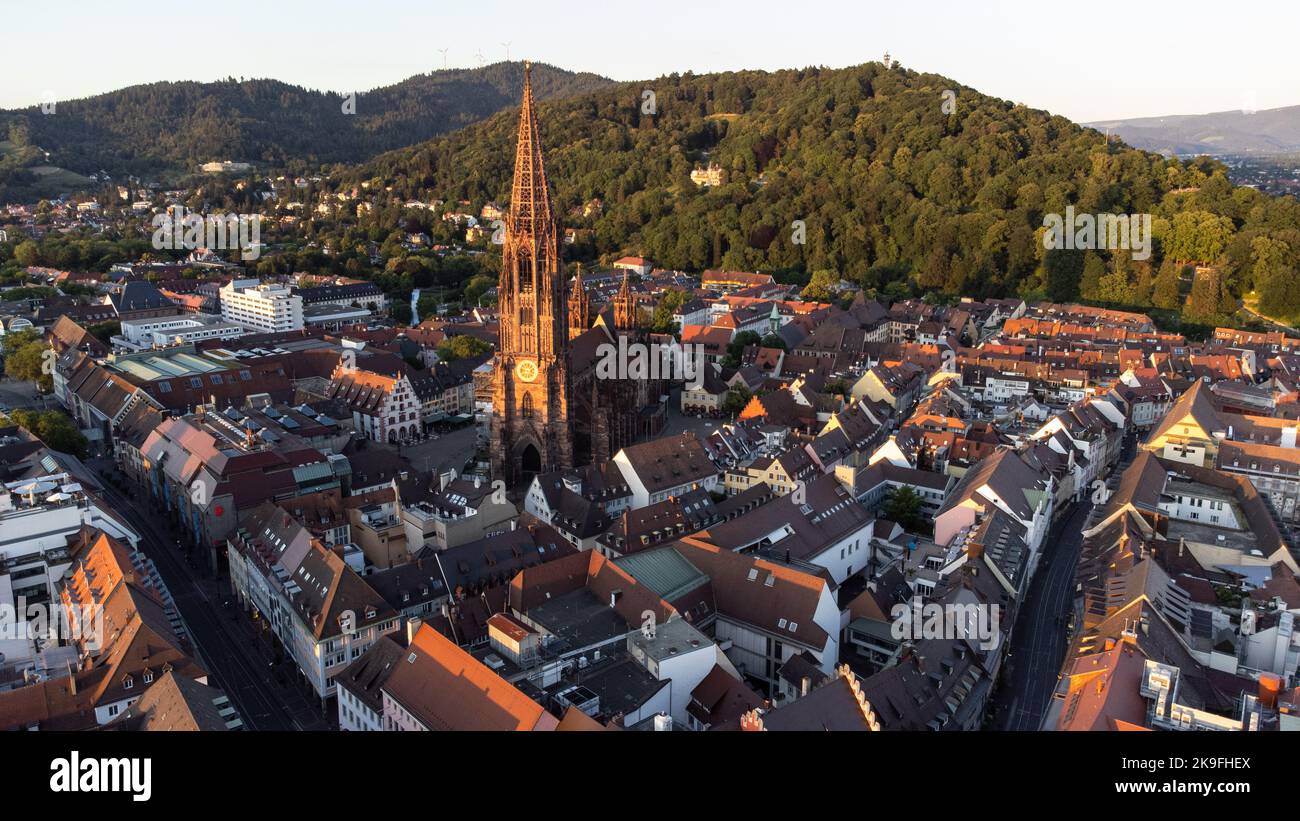 Freiburger Münster or Freiburg Cathedral or Freiburg Minster, Freiburg im Breisgau, Germany Stock Photo