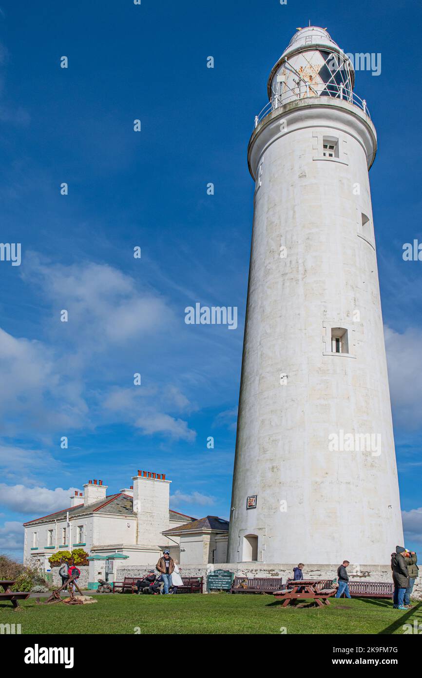 St Mary's Lighthouse. St Mary's Island Whitley Bay. Northumberland Stock Photo