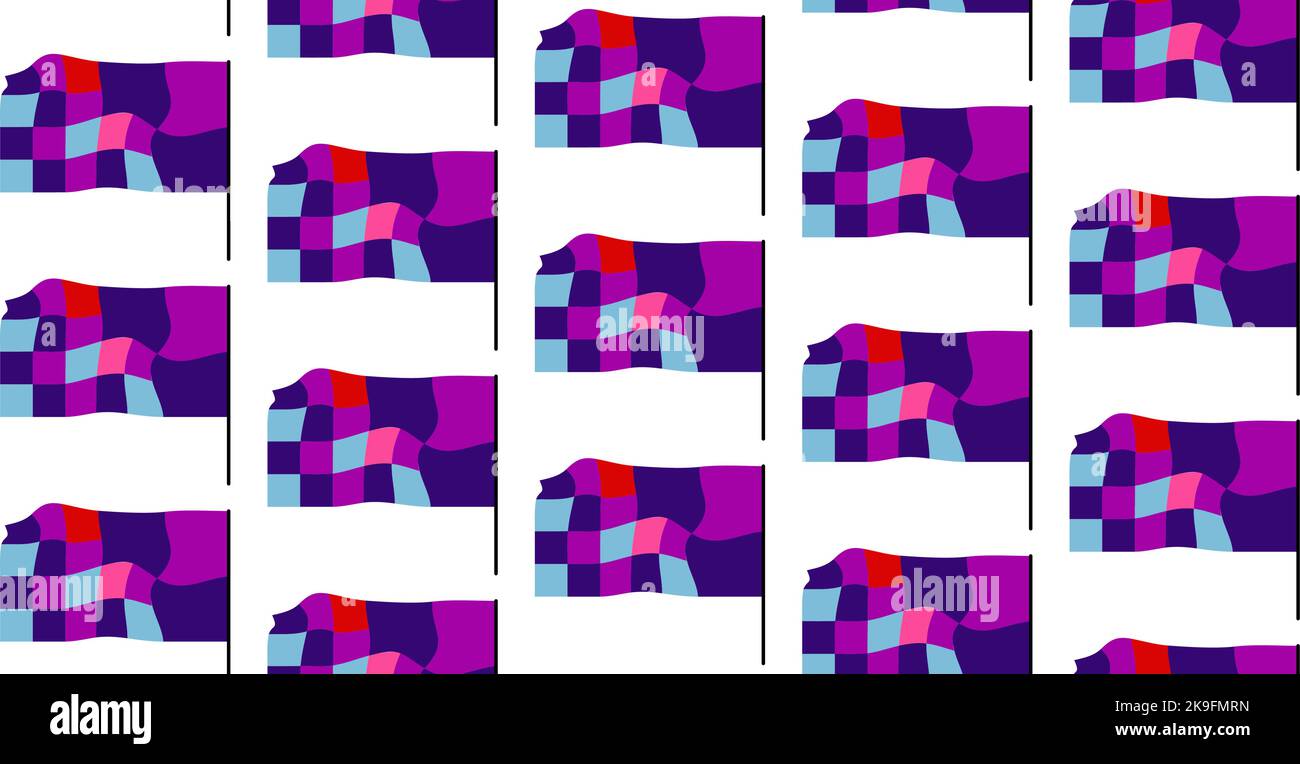 Seamless vector texture of checkerboard flags on white Stock Vector