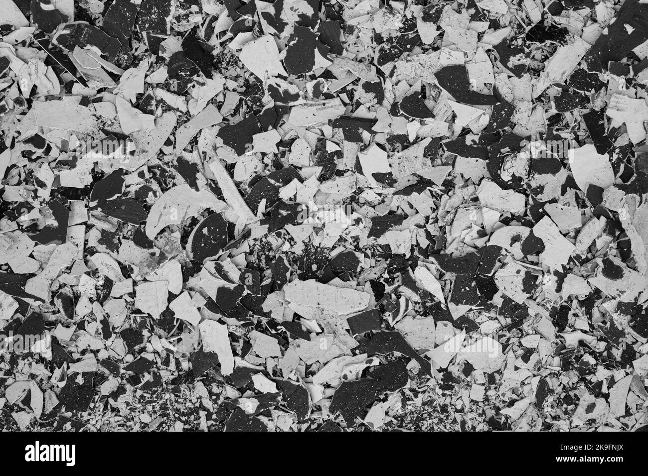 Background from pieces of old paint chipped off the wall Stock Photo