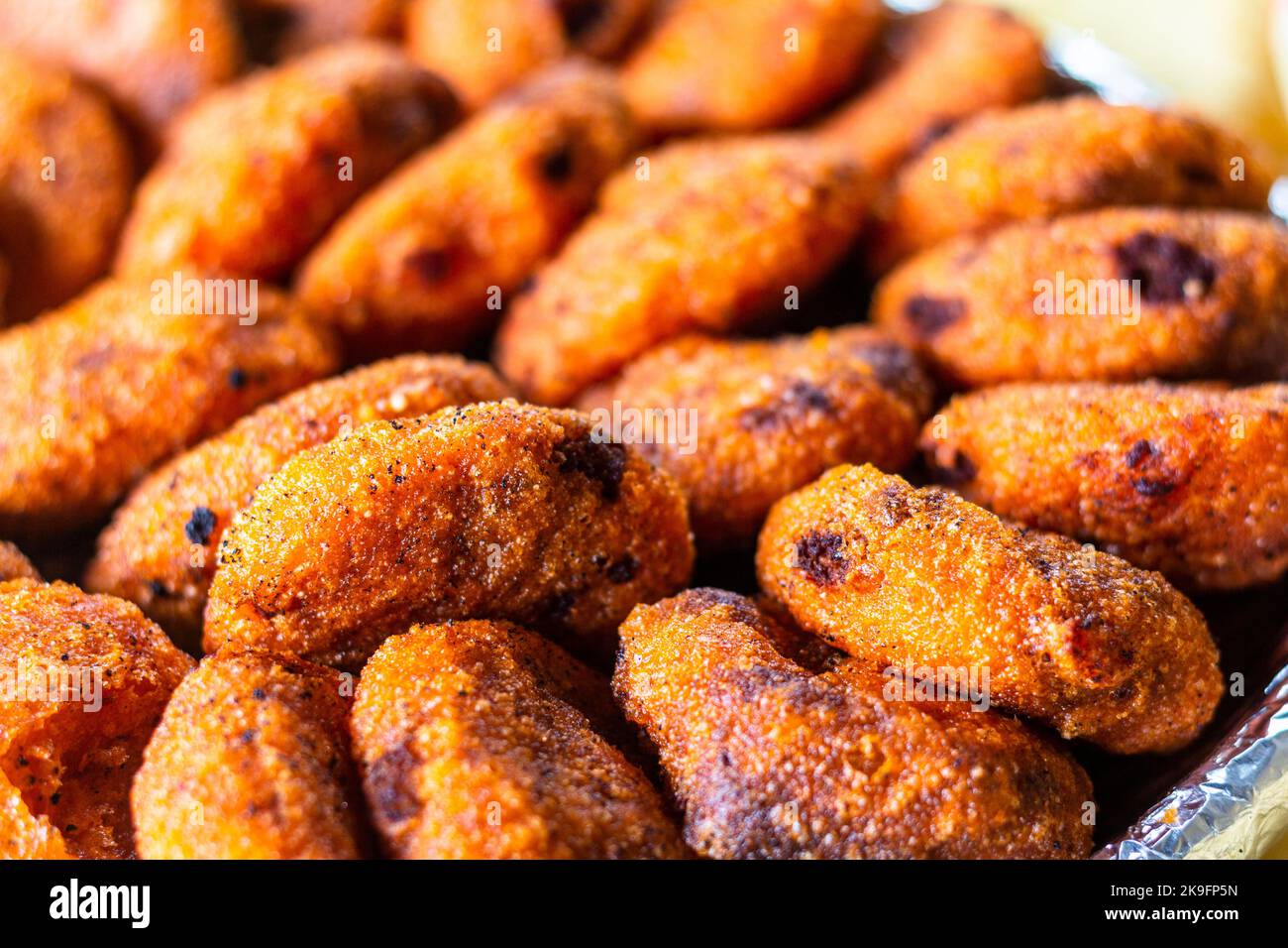 Buchi, local dessert made from rice flour and filled with sweet beans