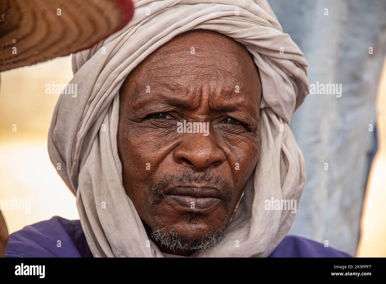 African tribes, Nigeria, Borno State, Maiduguri city. Fulani tribe traditionally dressed in colorful clothing Stock Photo