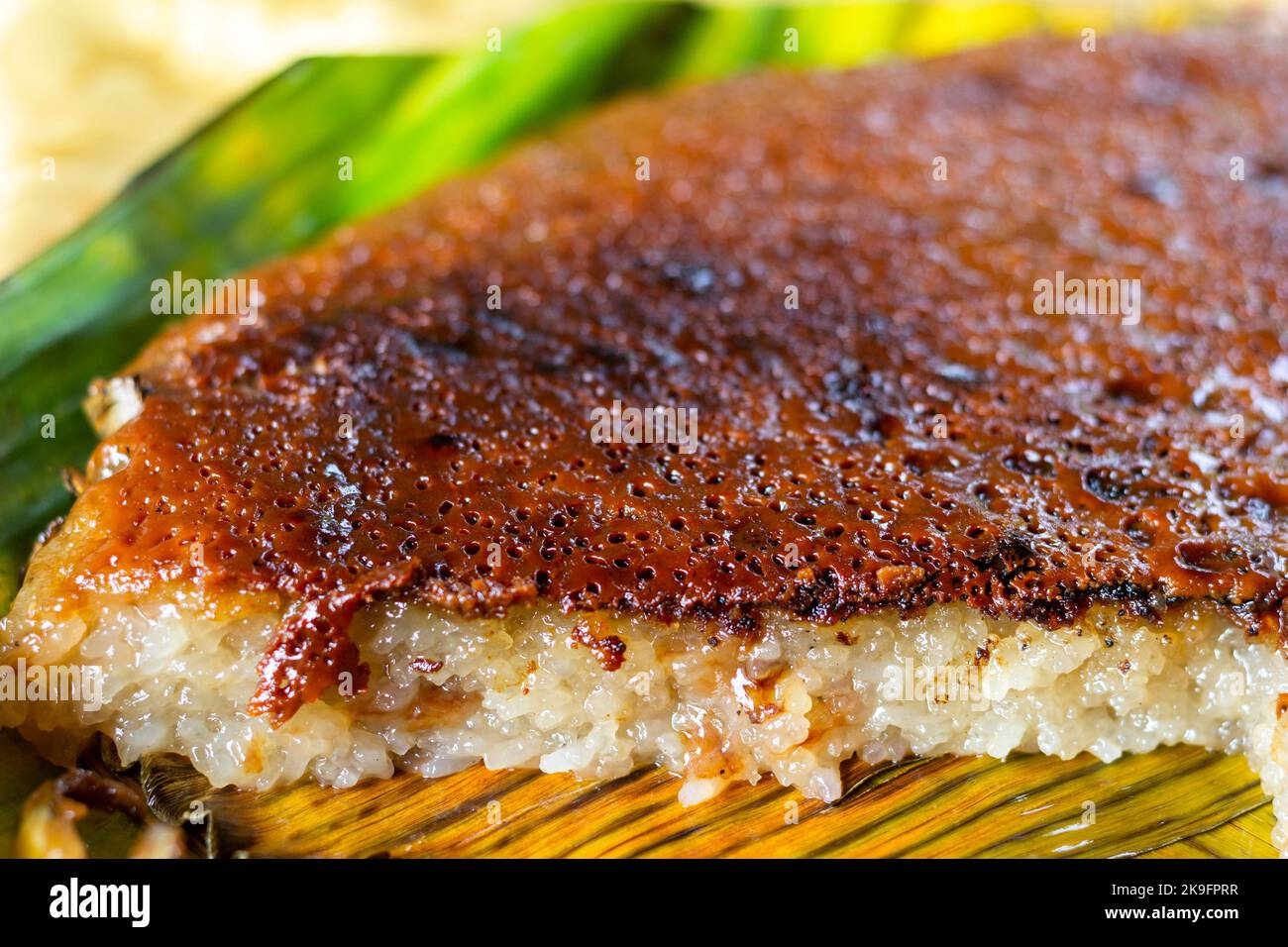 Biko, a local dessert made from glutinous rice in Cavite, Philippines