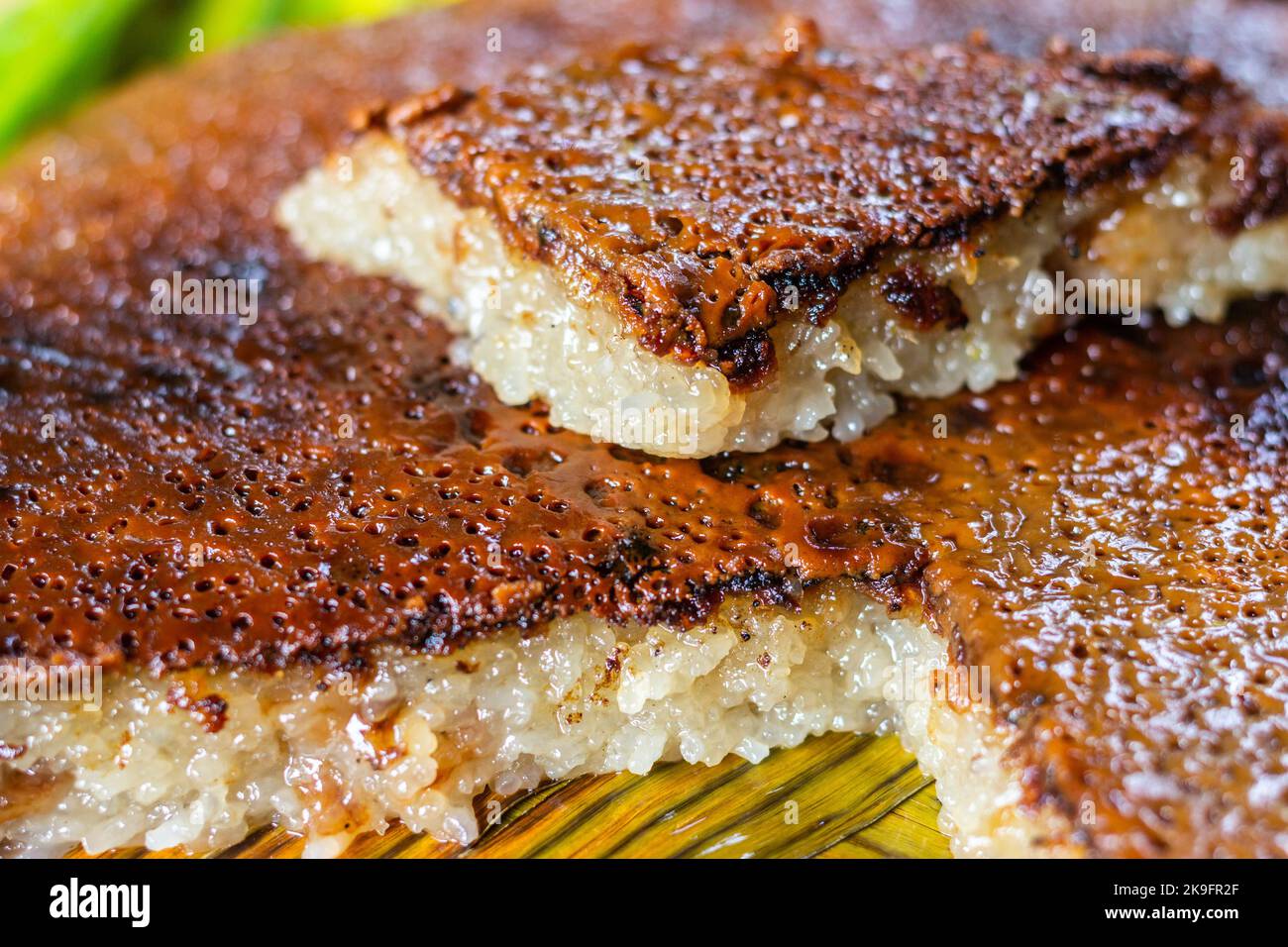Biko, a local dessert made from glutinous rice in Cavite, Philippines